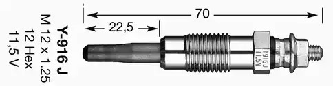 Свеча накаливания NGK 5906 (Y-916J, D-Power 6, DP6)